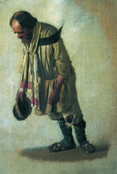 Василий Верещагин. Бурлак с шапкою в руке. 1866 г.
